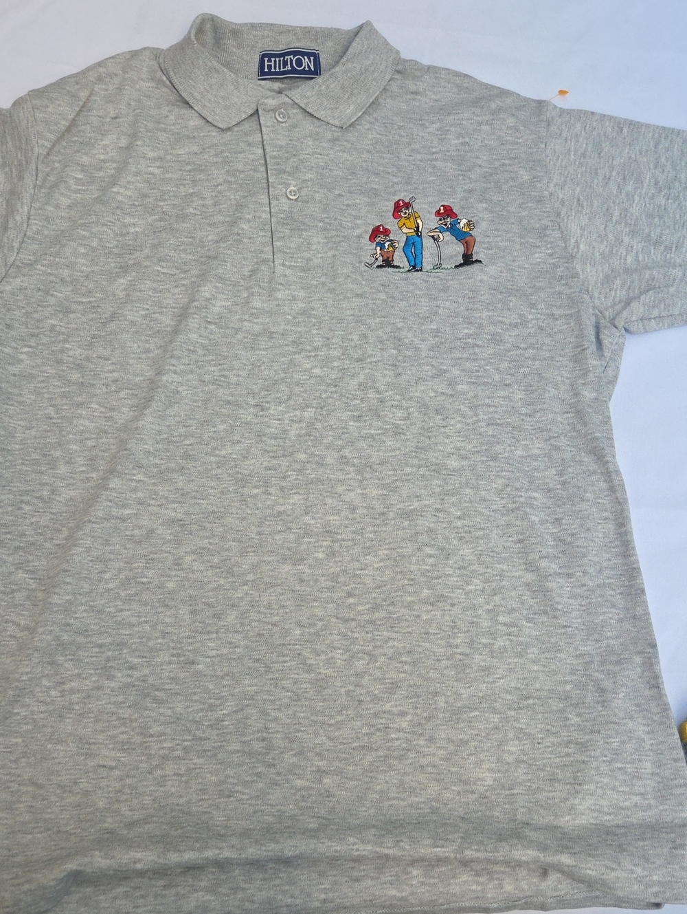 Hilton Men's Light Gray Polo with Golf Embroidery